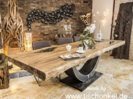 Konferenztisch aus Holz „Deep Island“ Konferenztisch aus Holz