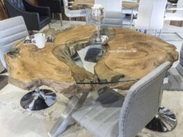 Runder Esstisch aus Altholz „Natural Eternia“ Runder Esstisch