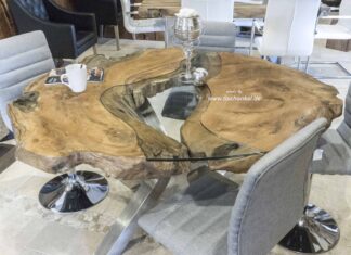 Runder Esstisch aus Altholz „Natural Eternia“ Runder Esstisch