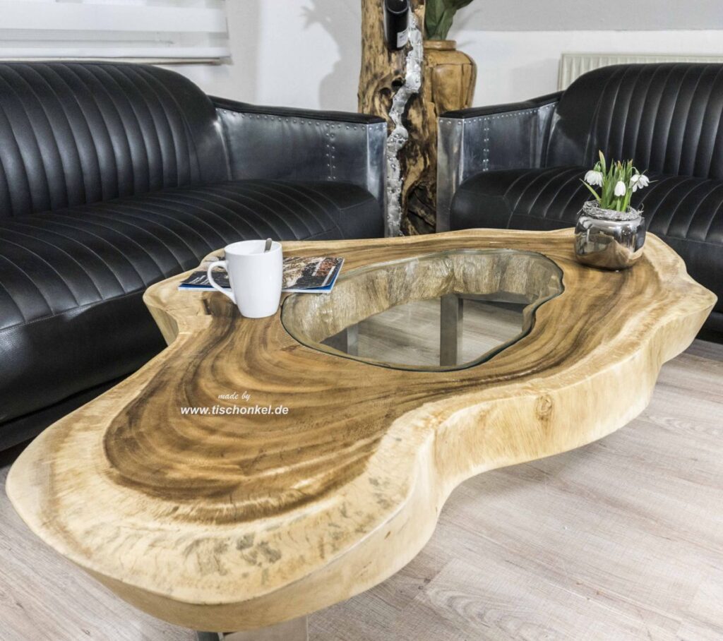 Ausgefallene Baumstamm Couchtische Wohnzimmertisch aus einem Baumstamm