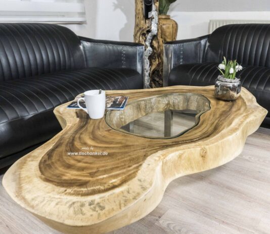 Living room table made from a tree trunk Living room table made from a tree trunk