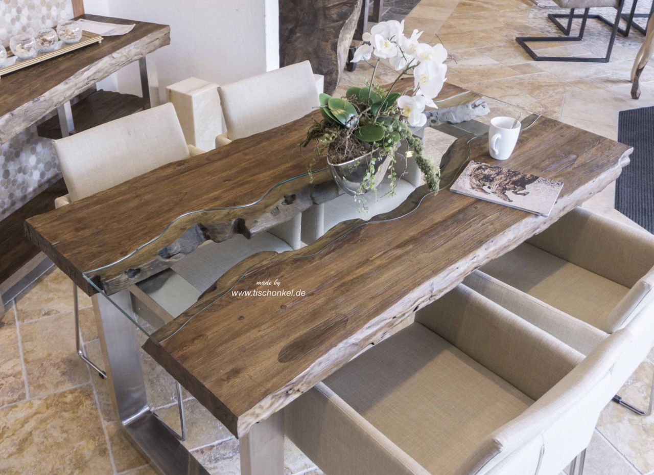 Massivholz Esstisch aus recyceltem Teakholz - Der Tischonkel
