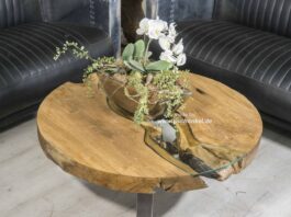 Couchtisch rund mit spektakulärem Mittelglas Couchtisch rund mit spektakulärem Mittelglas