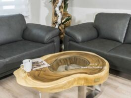 Sofatisch aus einem Baumstamm Sofatisch aus einem Baumstamm