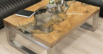Eckiger Couchtisch aus Holz