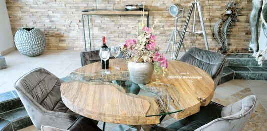 Einrichtungsidee: Esstisch rund aus Holz Esstisch rund aus Holz von GERKEN Wohndesign