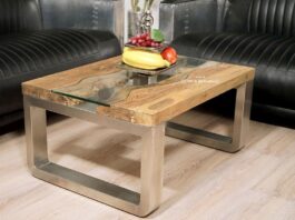 Rechteckiger Couchtisch von GERKEN Wohndesign Rechteckiger Wohnzimmertisch aus Holz