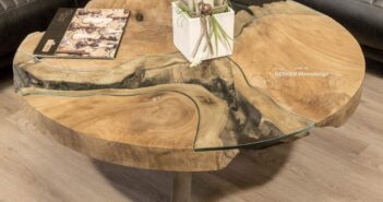 Runder Couchtisch aus Holz “Natural Eternia” Runder Couchtisch aus Holz