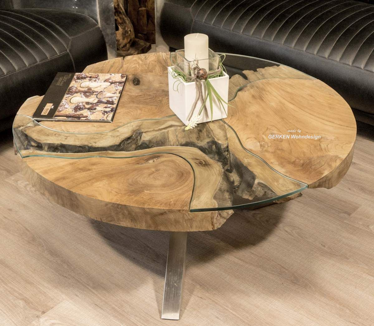 image.title Runder Couchtisch aus Holz "Natural Eternia" - Der Tischonkel Runder Couchtisch Holz