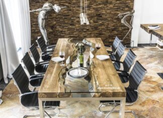 Eleganter Esstisch aus Holz (300 cm x 100 cm) Eleganter Esstisch aus Holz