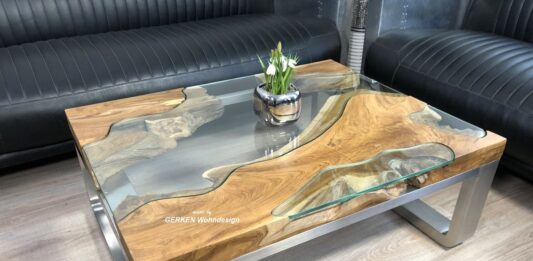 Echtholz Couchtisch von GERKEN Wohndesign (100 cm) Echtholz Couchtisch