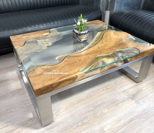 Echtholz Couchtisch von GERKEN Wohndesign (100 cm) Echtholz Couchtisch