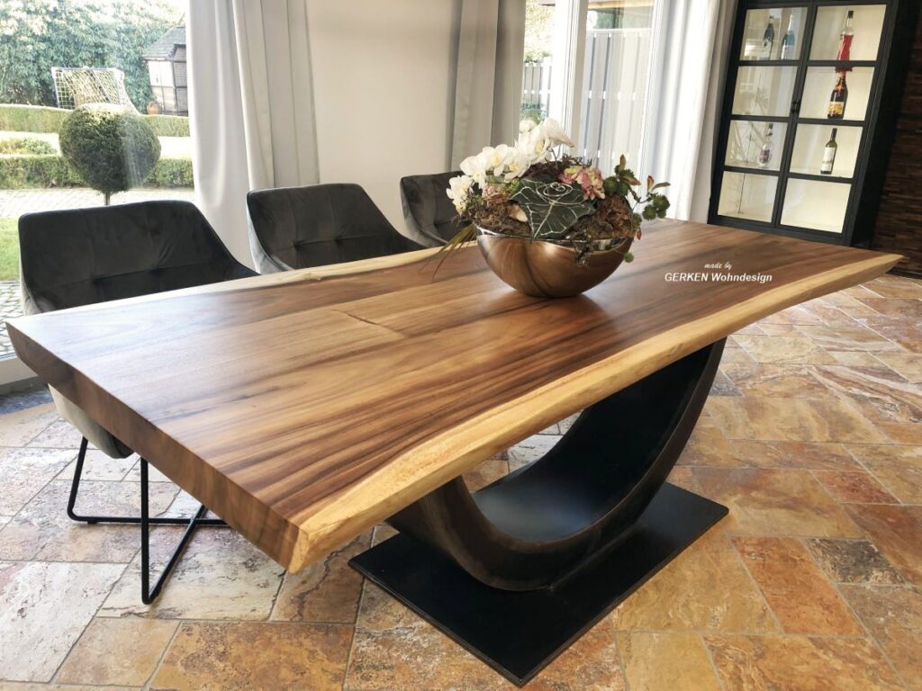 Ausgefallene Baumstamm Couchtische Baumstammtisch mit gerader Baumkante