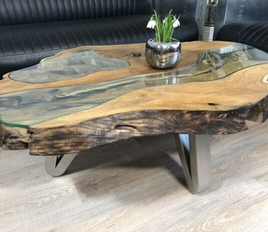 Table basse en bois de racine LAKESIDE Table basse en racine d'arbre massive