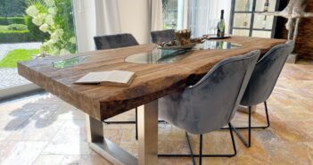 Ausgefallener Esstisch 250 cm Serie Deep Island Ausgefallener Esstisch 250 cm aus Massivholz
