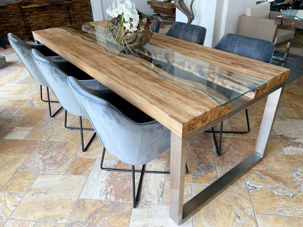 Esszimmertisch aus Teakholz 250 cm "Elements" Esszimmertisch modernes Design