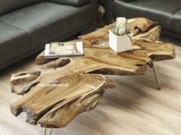 Naturtræ kaffebord lavet af en træskive Naturtræ kaffebord