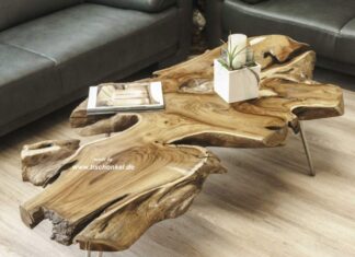 Naturholz Couchtisch aus einer Baumscheibe Naturholz Couchtisch