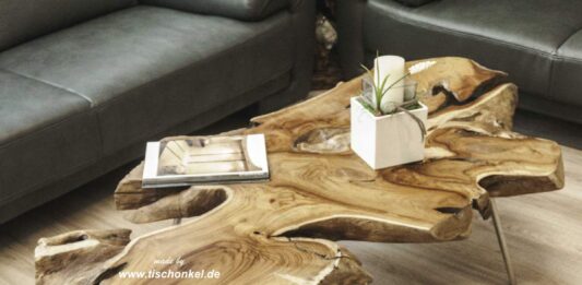 Naturholz Couchtisch aus einer Baumscheibe Naturholz Couchtisch