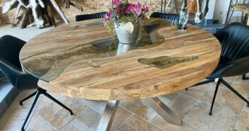 Moderner runder Esszimmertisch aus Holz Runder Esszimmertisch
