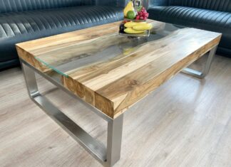 Wohnzimmertisch Elements 120x80cm aus Teakholz Couchtisch Elements 120 cm