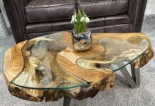 Couchtisch rund aus Holz LAKESIDE ca. 100 cm Couchtisch rund aus Holz