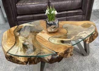 Couchtisch rund aus Holz LAKESIDE ca. 100 cm Couchtisch rund aus Holz