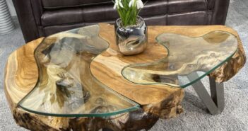 Couchtisch rund aus Holz “Lakeside” ca. 100 cm Couchtisch rund aus Holz