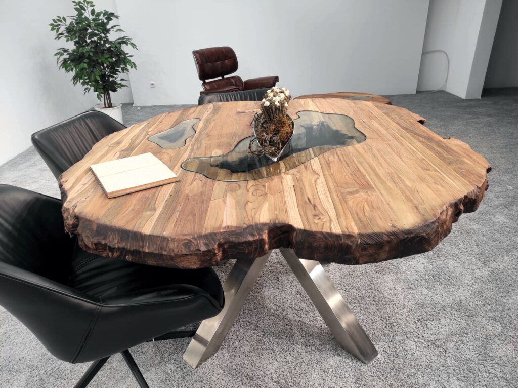 Esstisch rund "Eternia" aus Holz Esszimmertisch rund aus Altholz