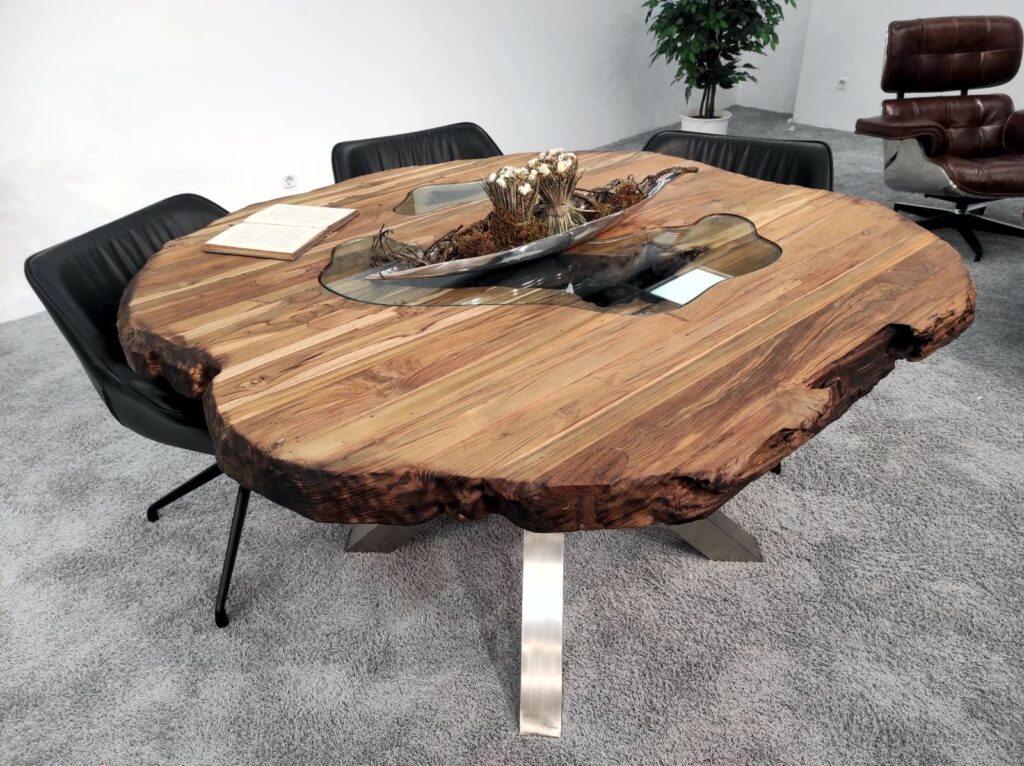 Esstisch rund "Eternia" aus Holz Runder Esstisch für 6 bis 8 Personen