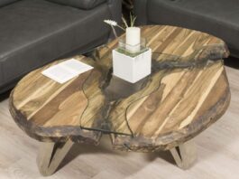 Massiver Echtholz Couchtisch von GERKEN Wohndesign Echtholz Couchtisch mit Glas