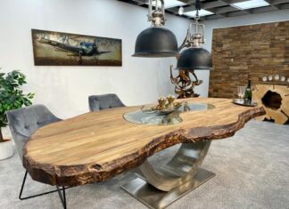 Echtholz-Esstisch der Königsklasse Esstisch der Königsklasse