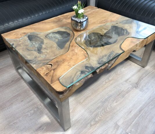 Spectaculaire salontafels van hout van GERKEN Spectaculaire salontafels van hout