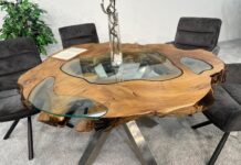 Runder Esstisch aus Holz „Natural Eternia“ Runder Esstisch aus Holz