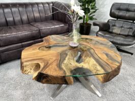 Mesas de café de troncos de árbol en gran variedad Impresionantes mesas de café de troncos de árbol