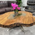 Runder Unikat Couchtisch aus Holz