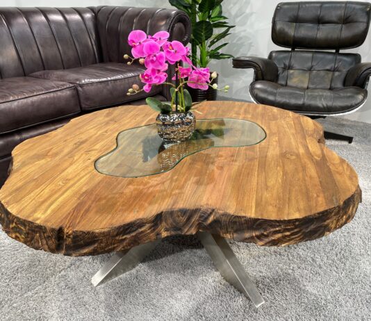 Runder Unikat Couchtisch aus Holz Runder Unikat Couchtisch aus Holz