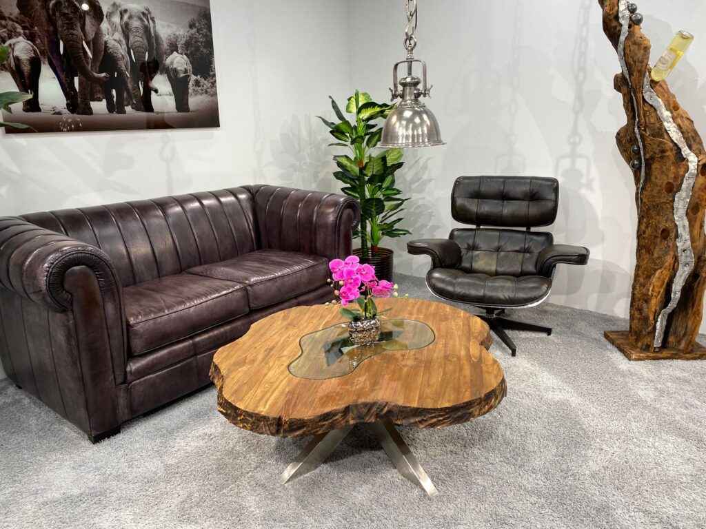 Runder Unikat Couchtisch aus Holz Unikat Tische für das Wohnzimmer