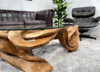 Der Couchtisch aus Holz für den gehobenen Anspruch Couchtisch aus Holz von Hand geschnitzt