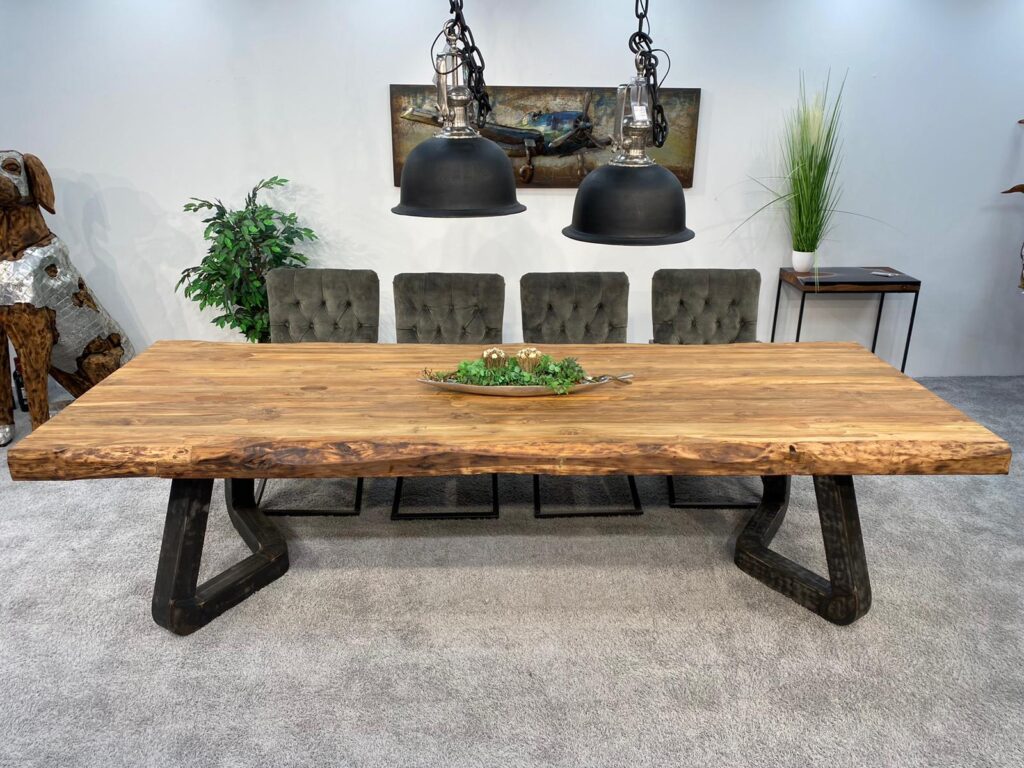 Massivholztisch 300 cm DEEP ISLAND Esstisch Deep Island mit Tischgestell Freestyle