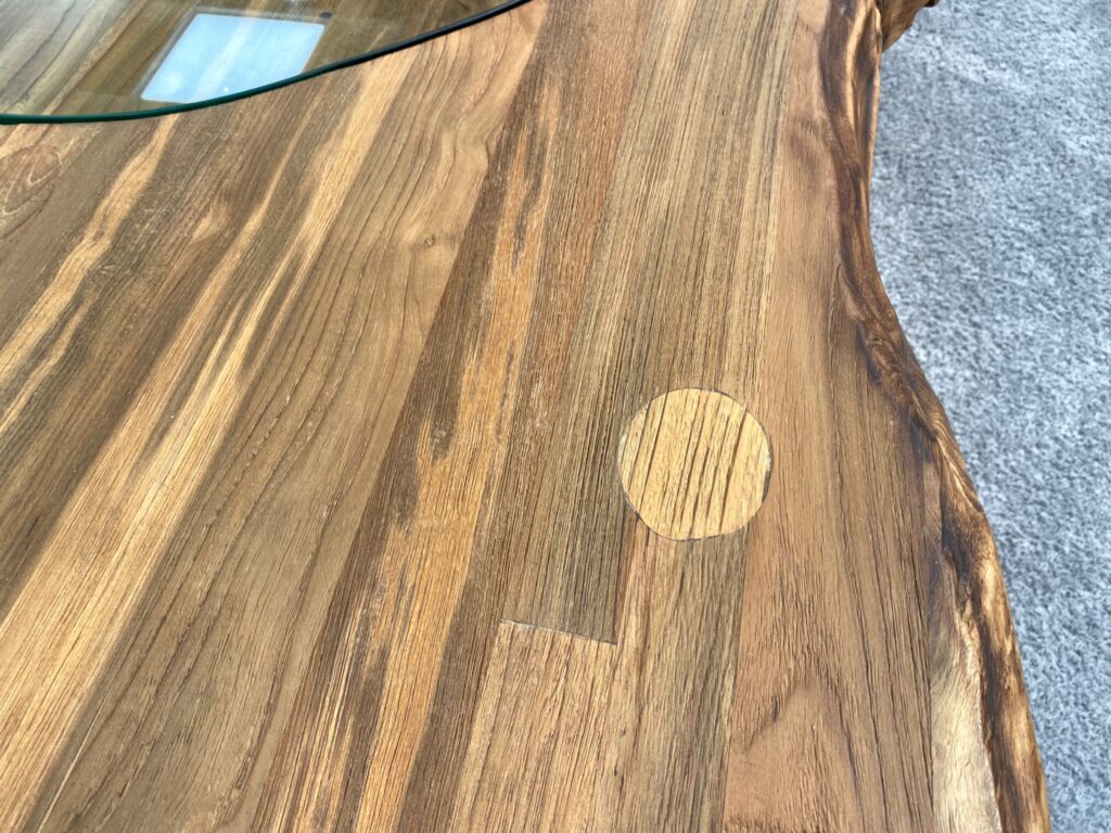 Tischplatte für Esstisch aus recyceltem holz