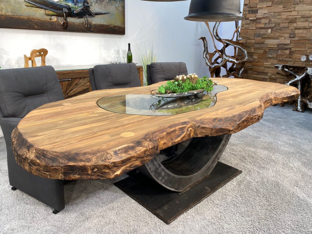Esstisch 300 x 100 cm "Deep Island" aus Holz Ungewöhnliche Esstische aus Holz