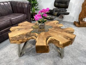 Kleine runde Couchtische aus Holz