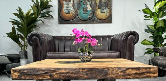 Vierkante salontafel van hout Vierkante salontafel Deep Island