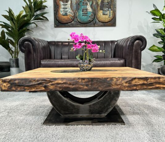 Vierkante salontafel van hout Vierkante salontafel Deep Island