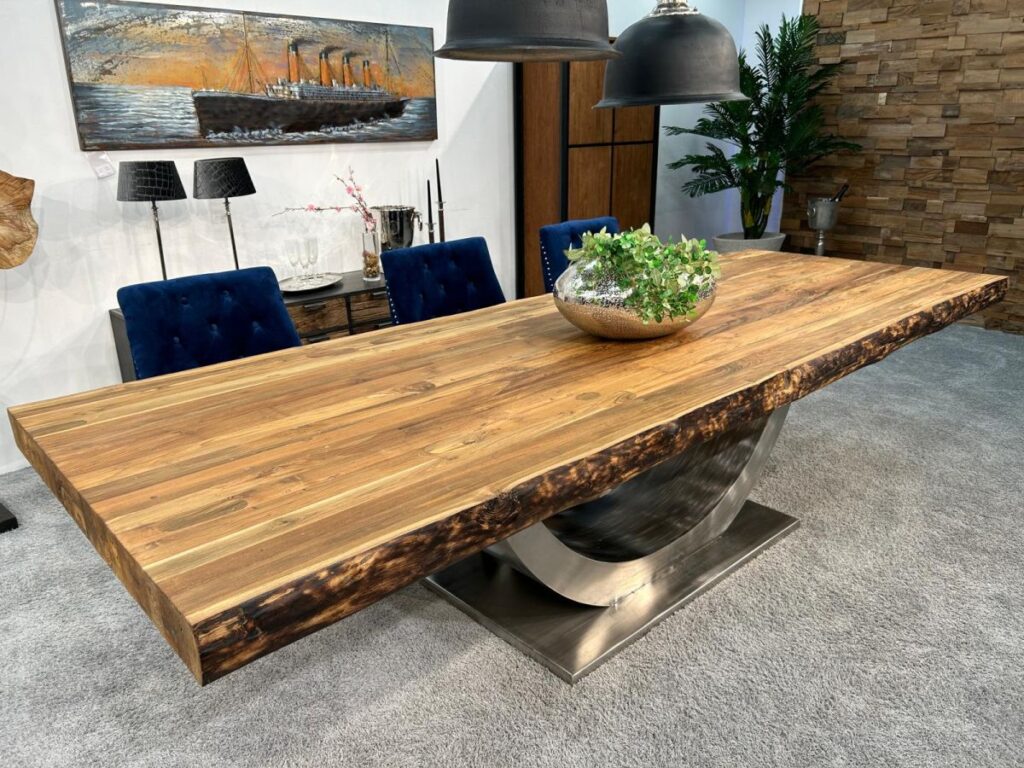 Esstisch 300 x 100 cm "Deep Island" aus Holz Esstisch 300 x 100 cm aus Holz