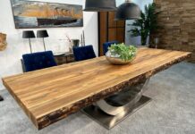 Esstisch 300 x 100 cm DEEP ISLAND aus Holz Esstisch 300 x 100 cm aus Holz
