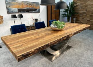 Esstisch 300 x 100 cm DEEP ISLAND aus Holz Esstisch 300 x 100 cm aus Holz