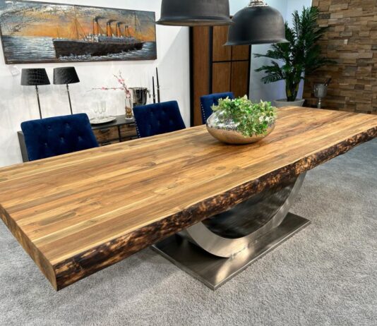 Esstisch 300 x 100 cm DEEP ISLAND aus Holz Esstisch 300 x 100 cm aus Holz
