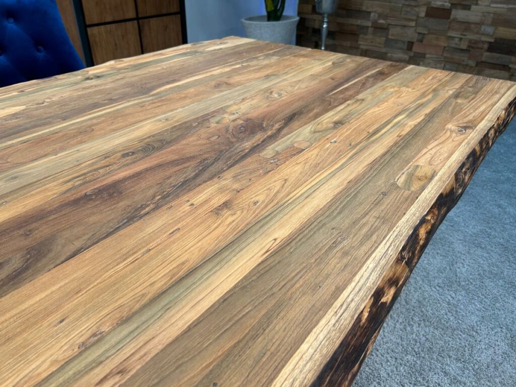 Esstisch 300 x 100 cm "Deep Island" aus Holz Tischplatte aus recyceltem Holz 300 cm